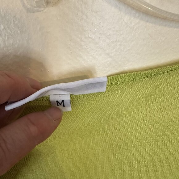 Bryn Walker Green Linen Blend V Neck Tunic Dress Womens Medium Beach Cover Up - Picture 8 of 10